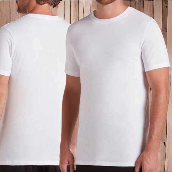 NWT JOCKEY (3XL) 2 Pack Classic Tall Man Crew Neck Cotton White T-Shirt - Picture 1 of 3